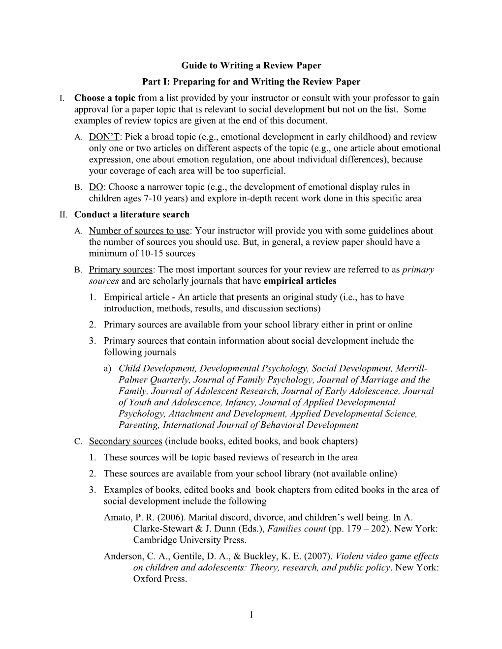 Guide to Writing a Review Paper