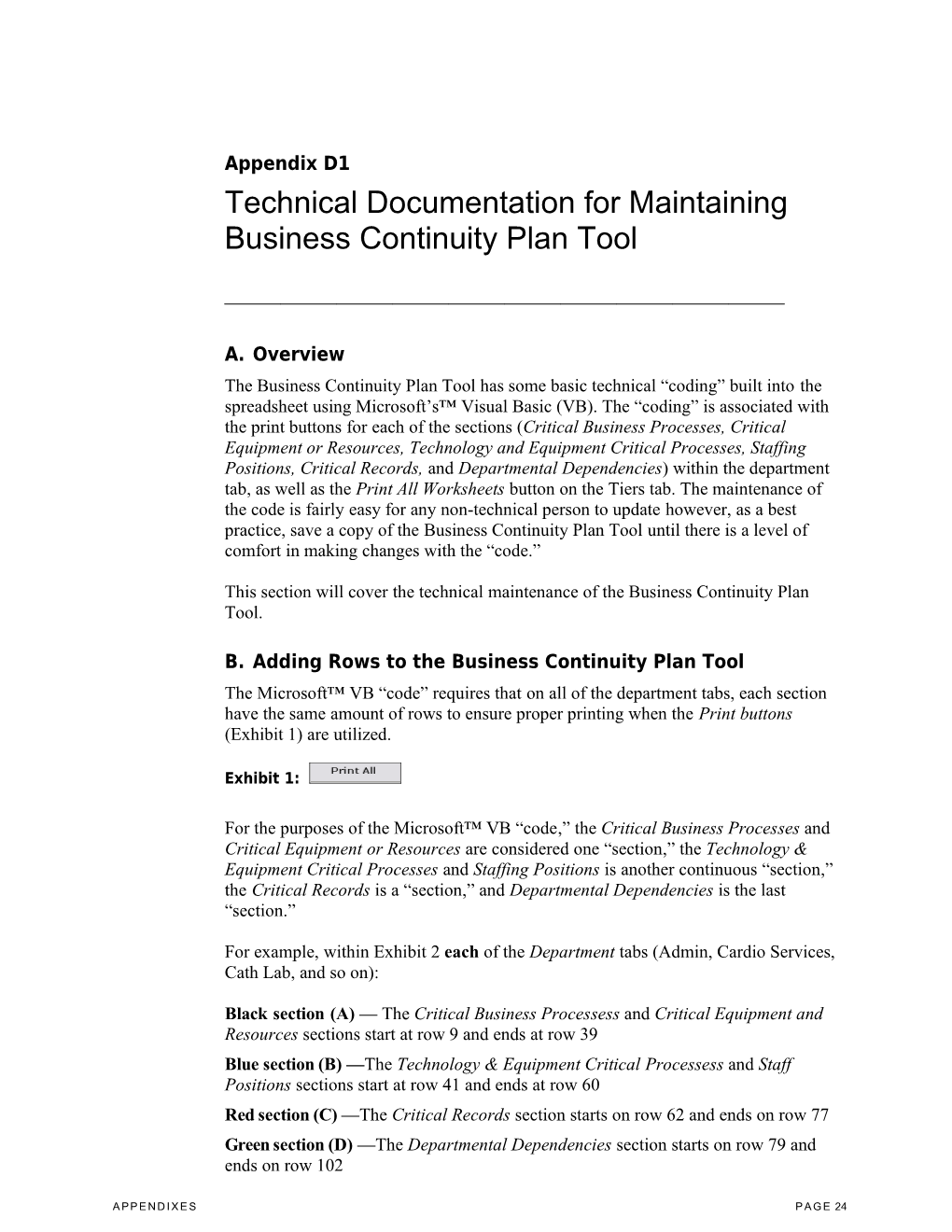 Technical Documentation for Maintaining Business Continuity Plan Tool