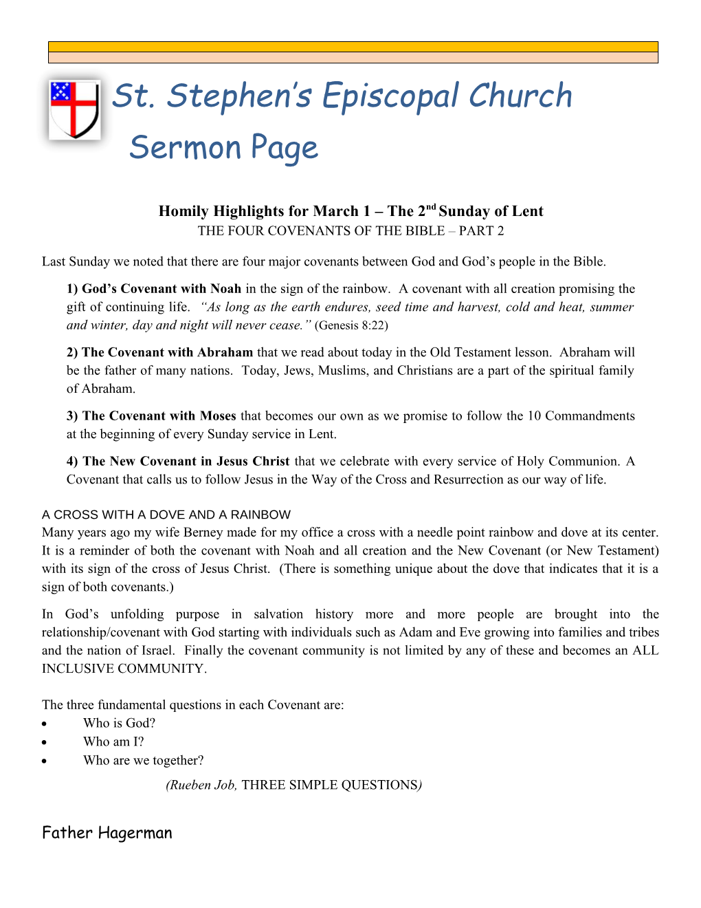 Homily Highlights for March 1 the 2Ndsunday of Lent