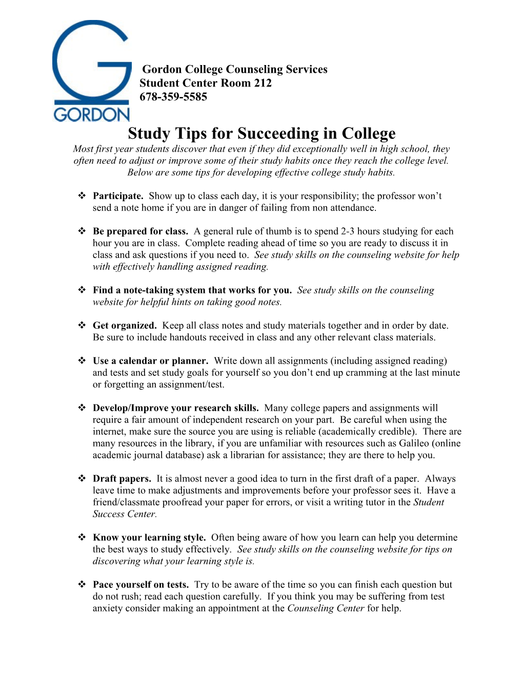 Study Tips for Succeeding in College