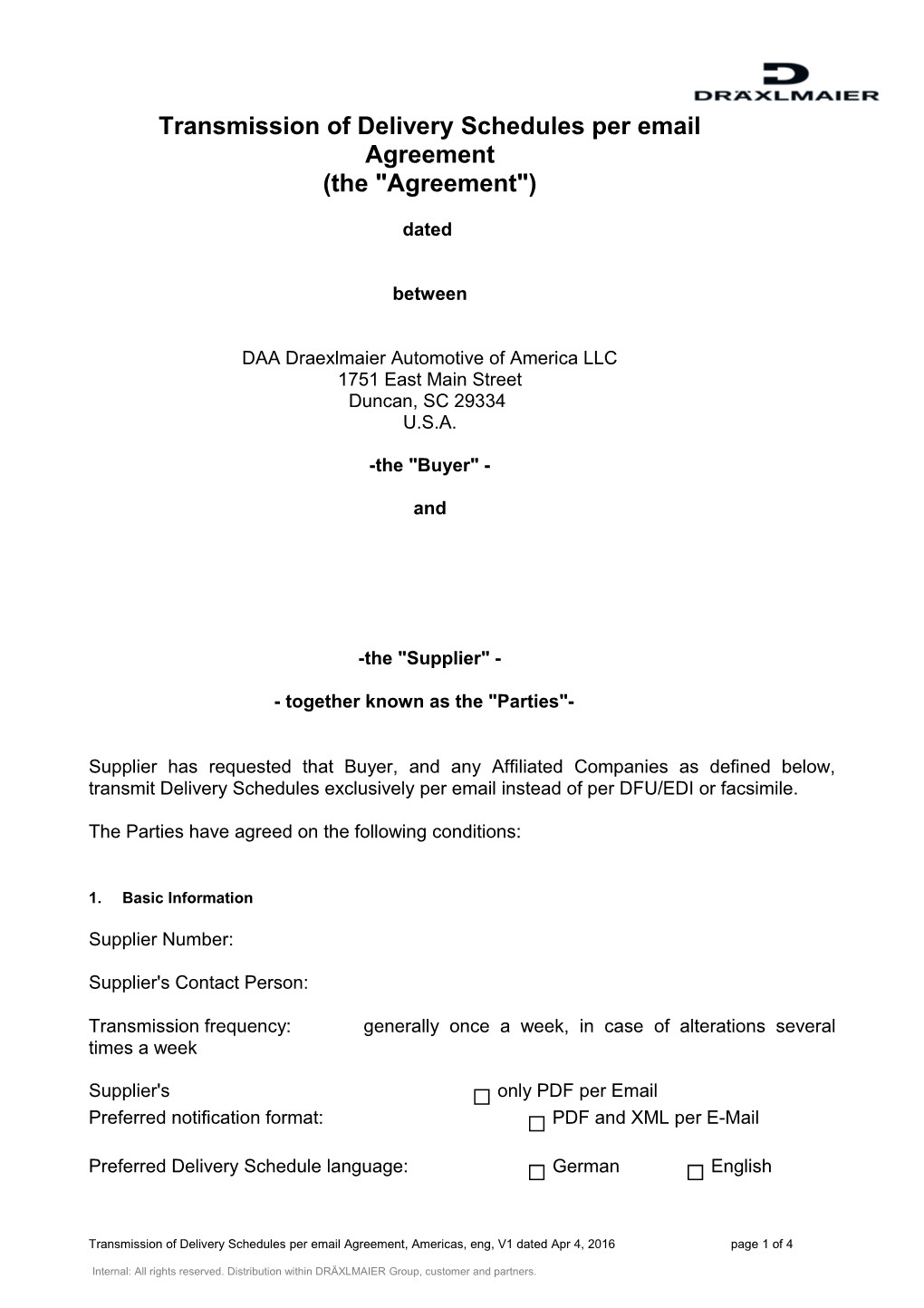 Transmission Delivery Schedules Per E-Mail Agreement Americas Eng V1 160504