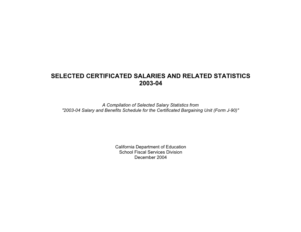 Certificated Salaries and Benefits 2003-04 - Certificated Salaries & Benefits (CA Dept