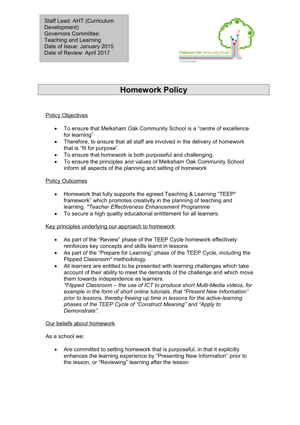 Policy Objectives