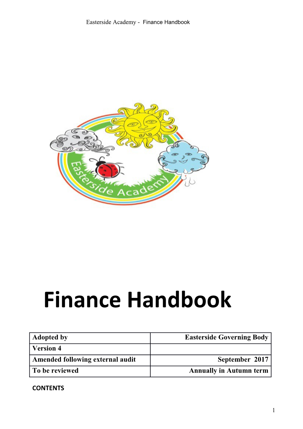 Easterside Academy - Finance Handbook
