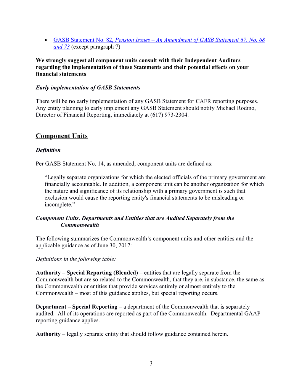 Component Unit Year-End Reporting Memorandum FY 2009
