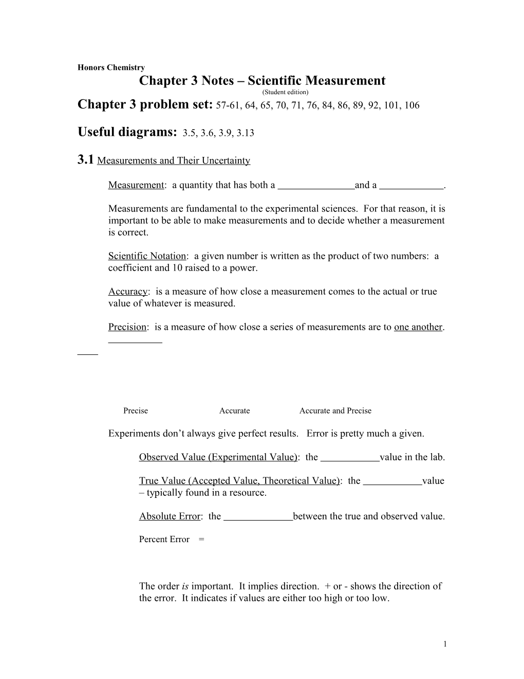 Chapter 3 Notes Scientific Measurement