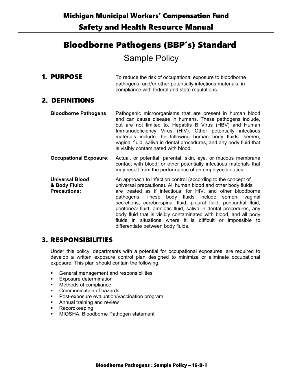 Bloodborne Pathogens (BBP S) Standard