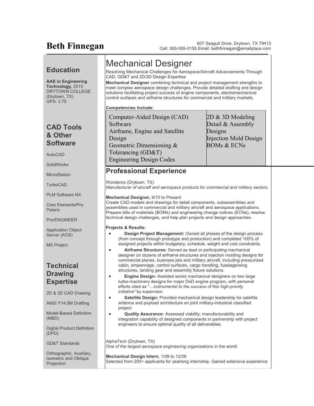 Example Mechanical Designer