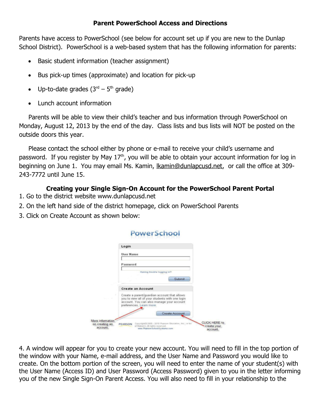 Parent Powerschool Access and Directions
