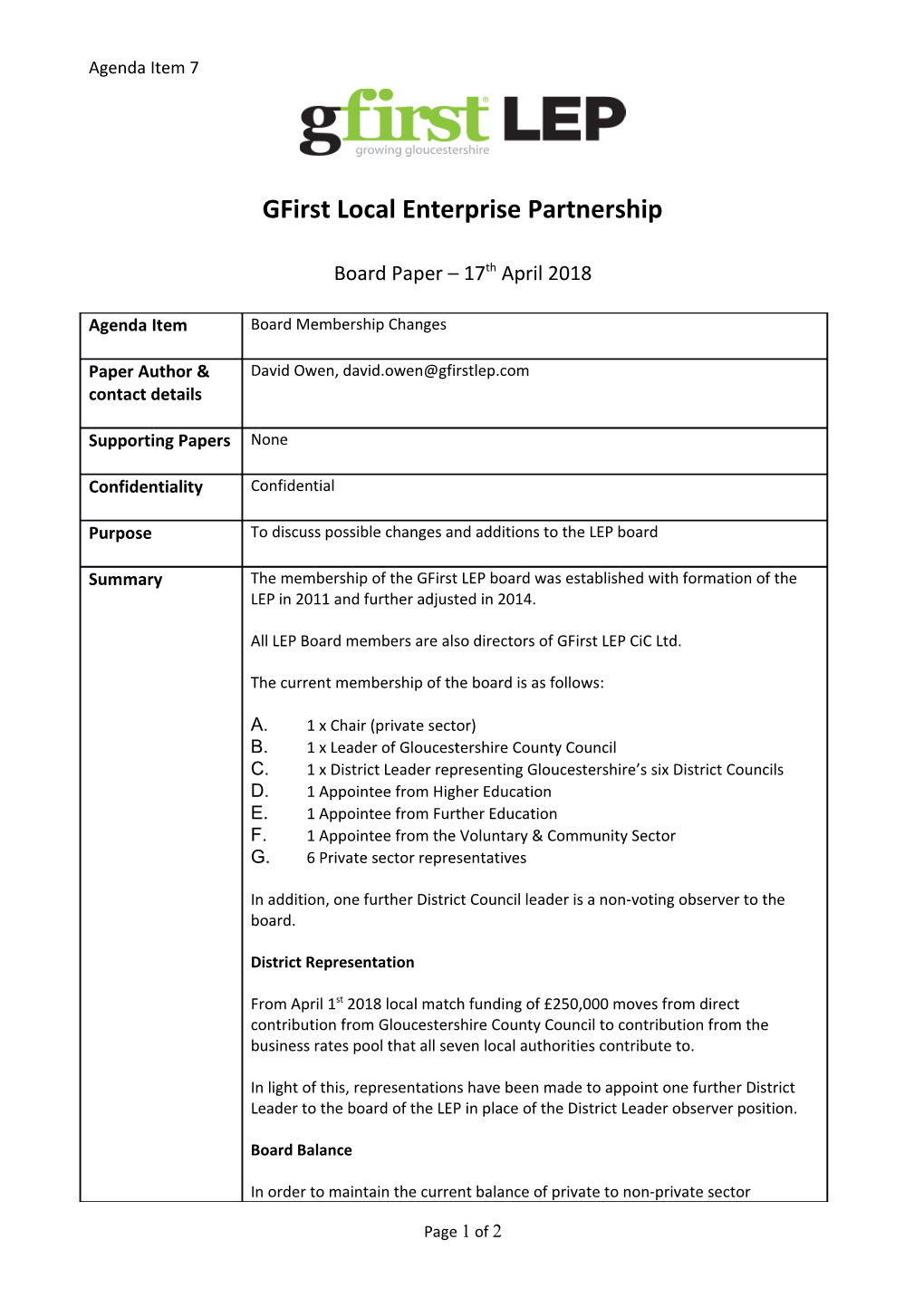 Gfirst Local Enterprise Partnership