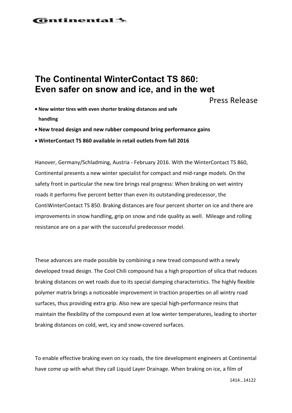 The Continental Wintercontact TS 860: Even Safer on Snow and Ice, and in the Wet