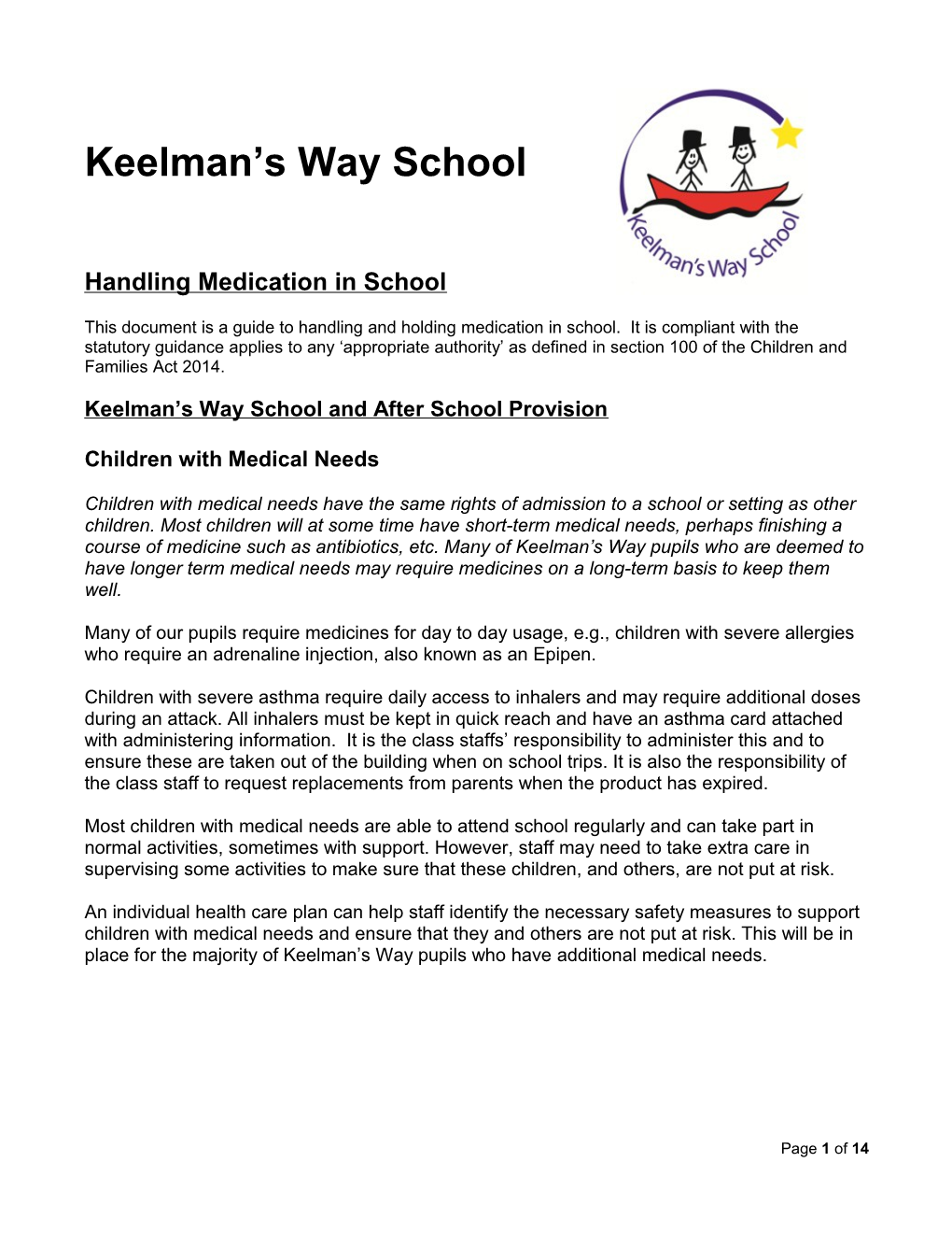Keelman S Way School and After School Provision
