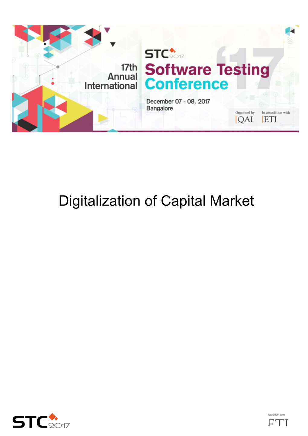 Digitalization of Capital Market