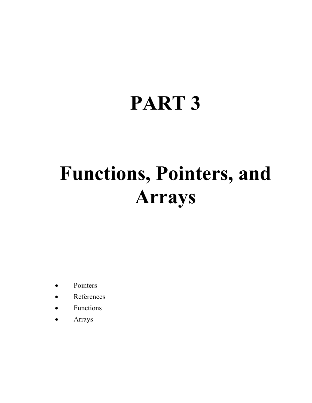 Functions, Pointers, and Arrays
