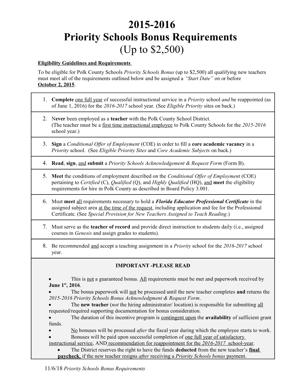 Teacher Relocation Bonus Agreement Form