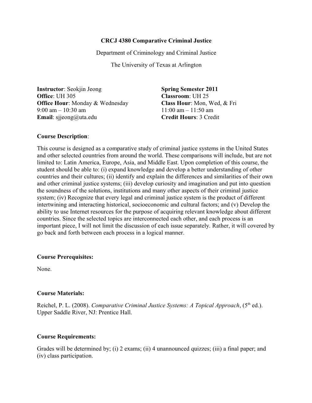 CJ 292 Methods of Criminal Justice Research