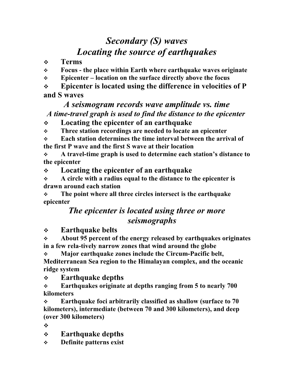 Earthquakes and Earth S Interior