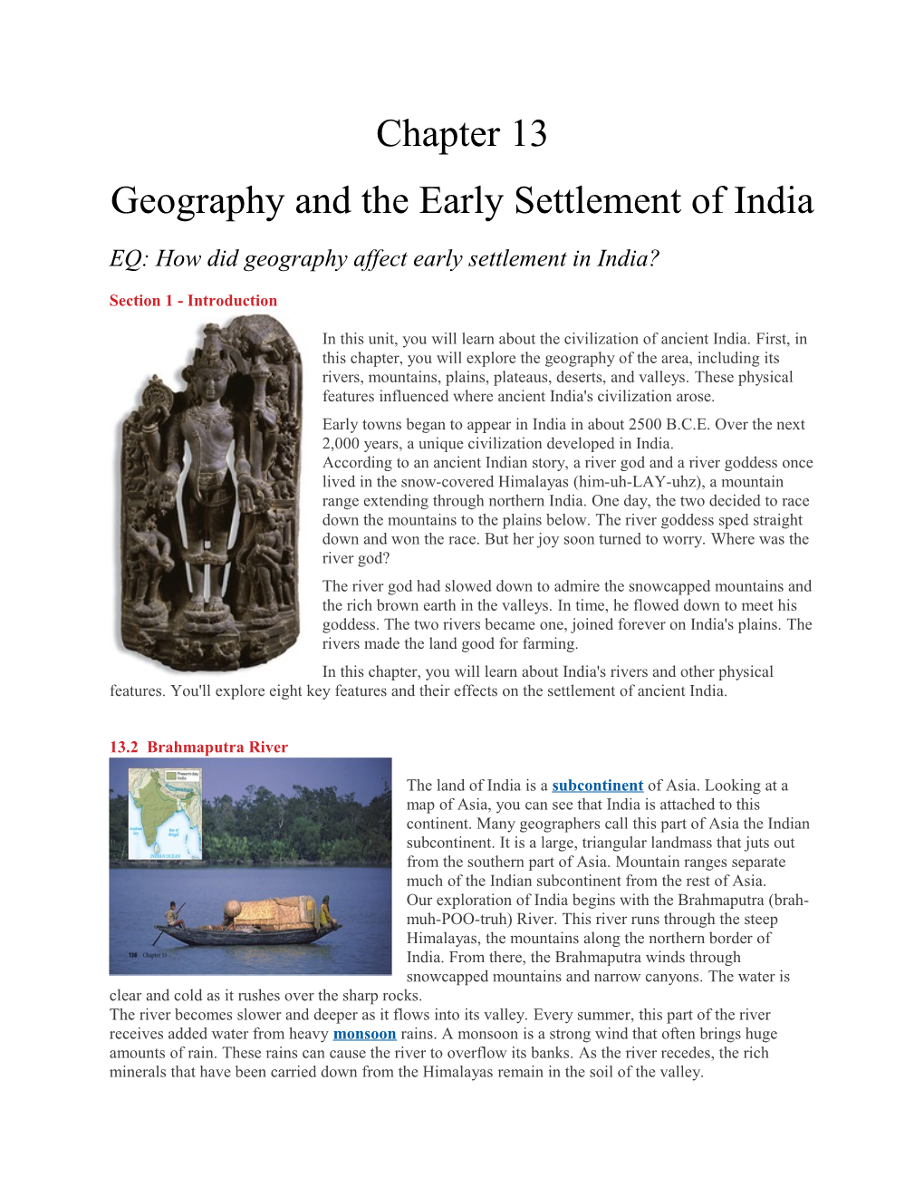 Geography and the Early Settlement of India
