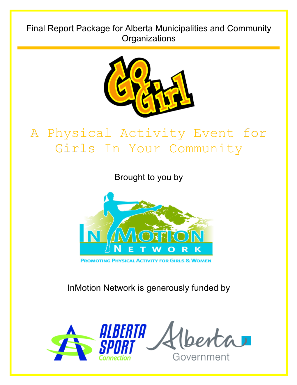 Go Girl a Teen Girls Physical Activity Event for Your Community