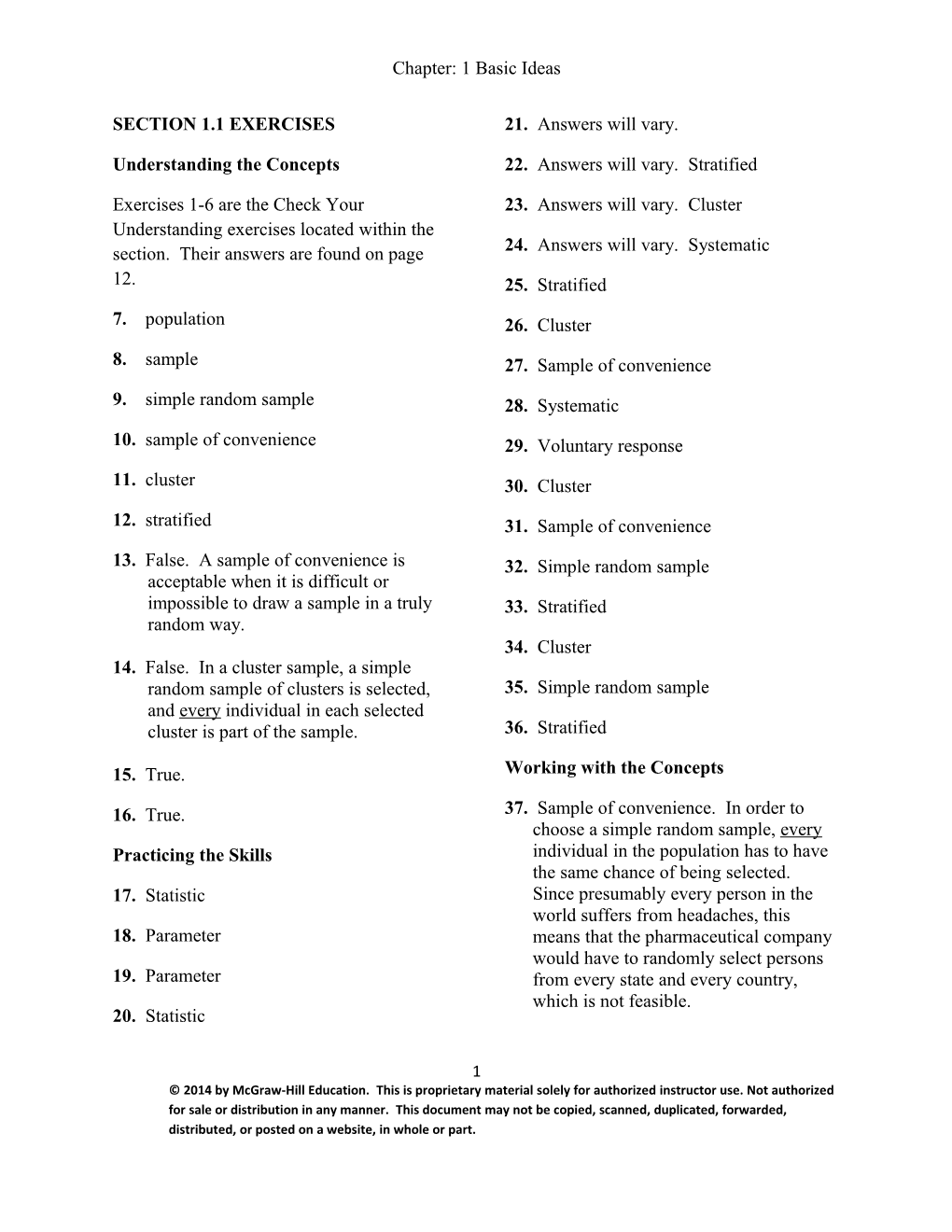 Section 1.1 Exercises