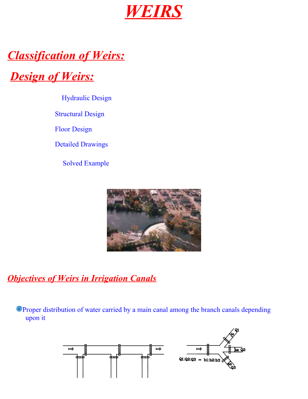 Classification of Weirs