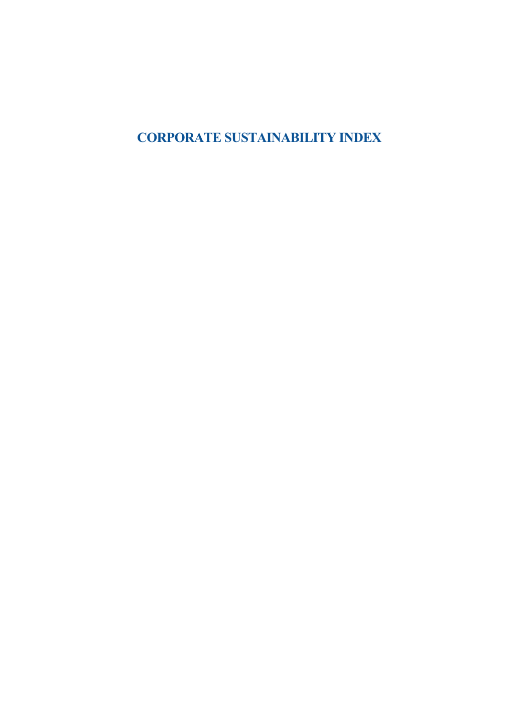 Corporate Sustainability Index
