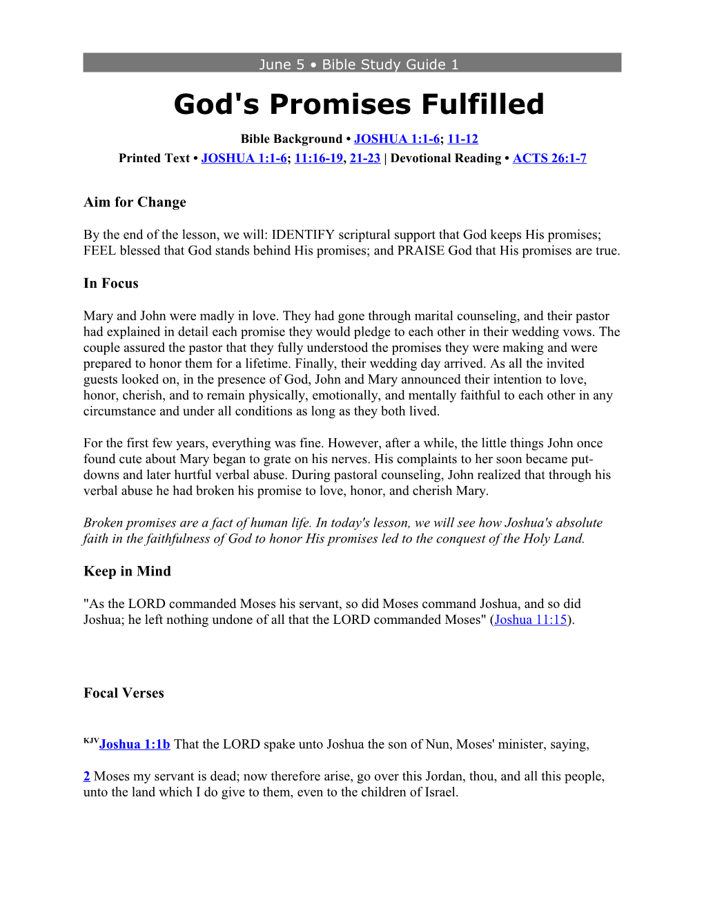 God's Promises Fulfilled