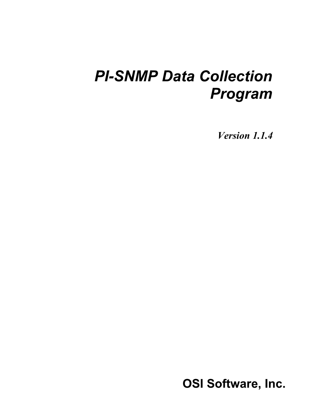 PI-SNMP Data Collection Program