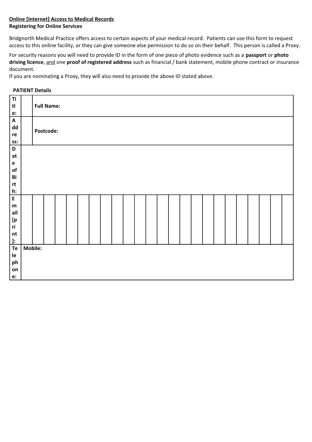 Online Internet Access to Medical Records