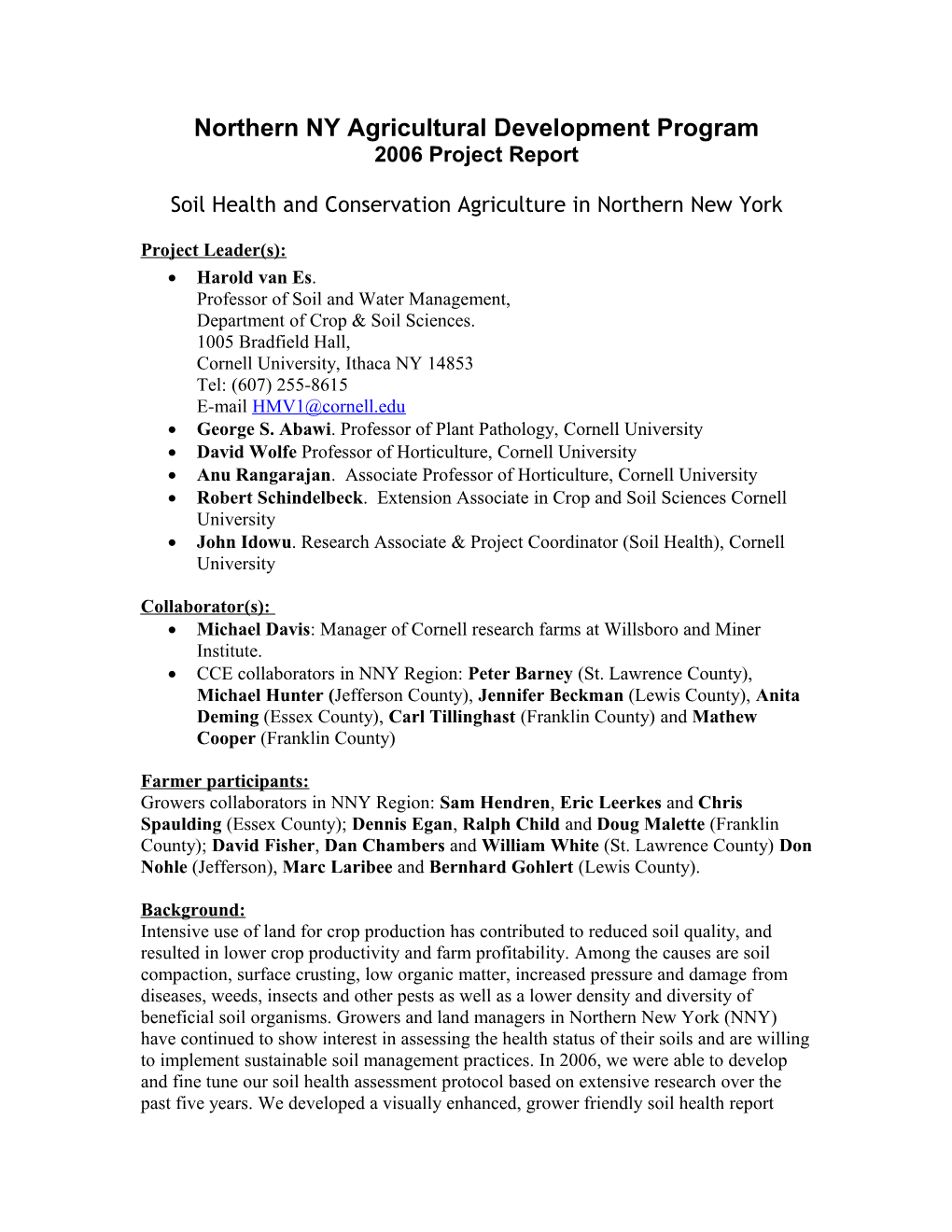 Northern NY Agricultural Development Program