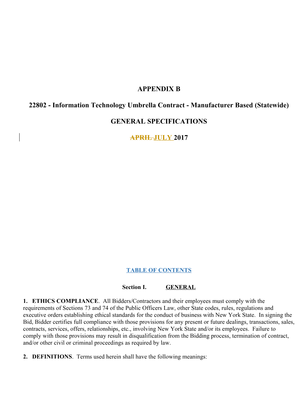22802 - Information Technology Umbrella Contract - Manufacturer Based (Statewide)