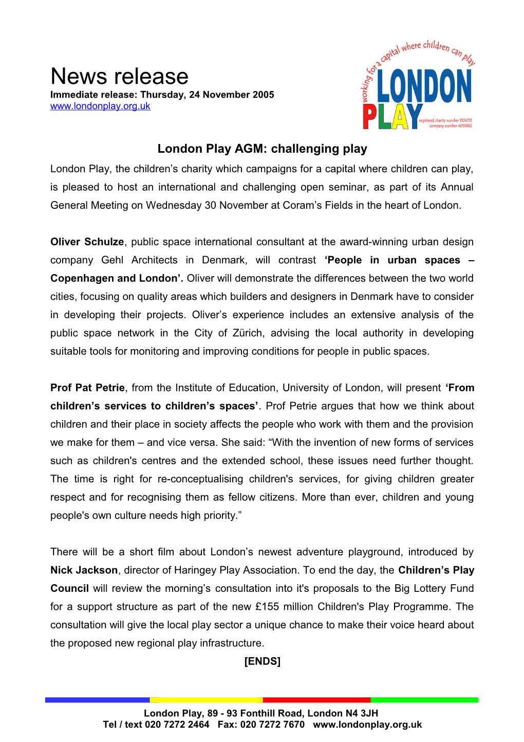 London Play AGM: Challenging Play