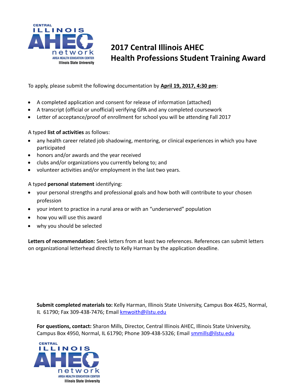 Health Professions Student Training Award