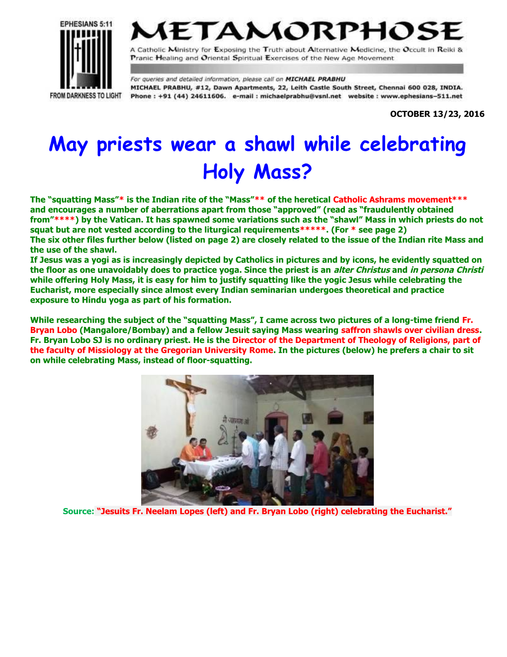May Priests Wear a Shawl While Celebrating Holy Mass?