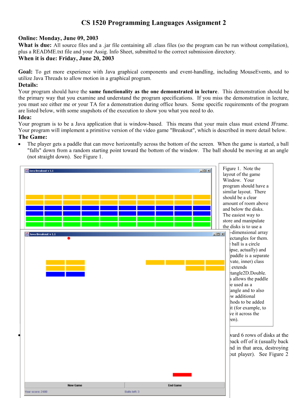 CS 1520 Programming Languages Assignment 2