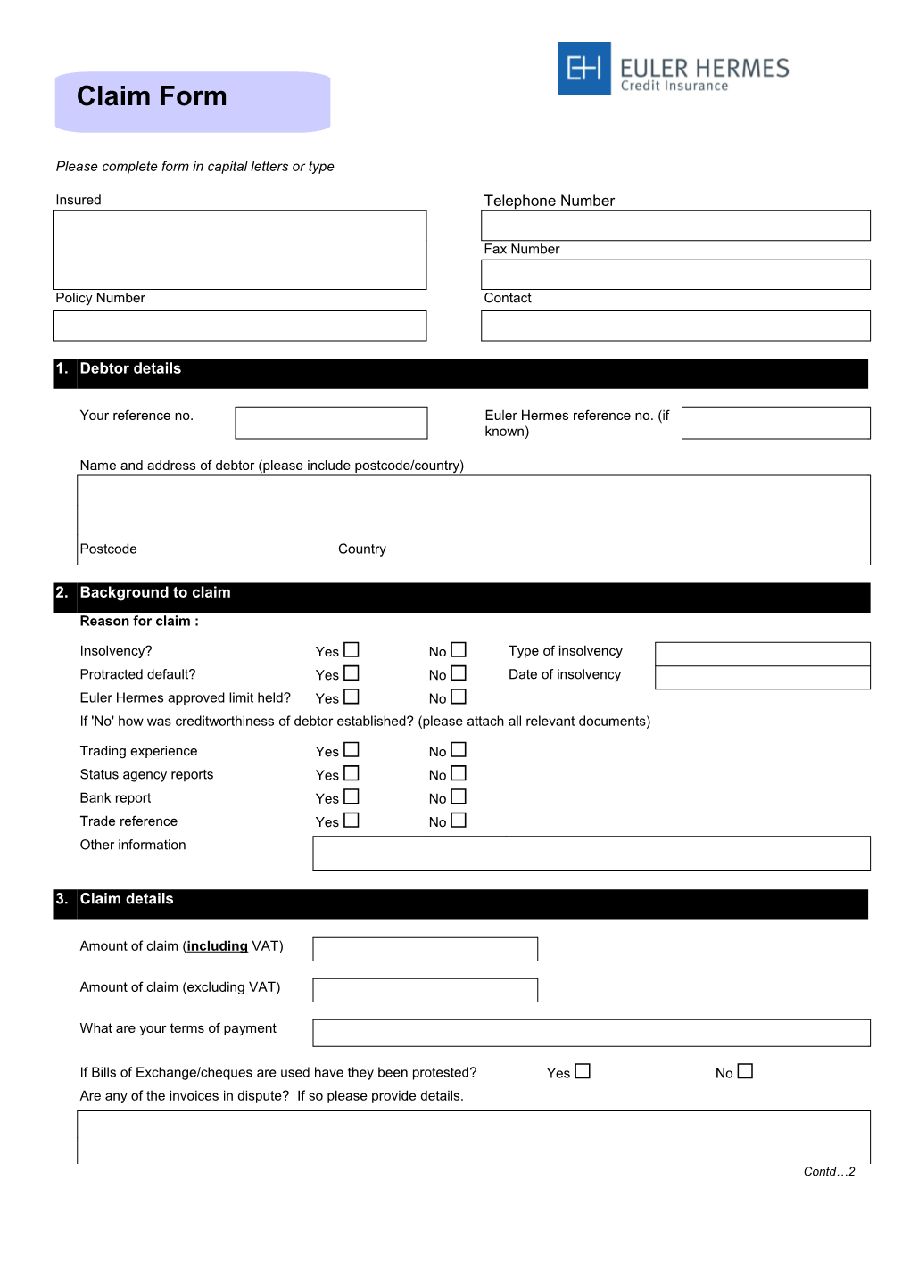 Please Complete Form in Capital Letters Or Type