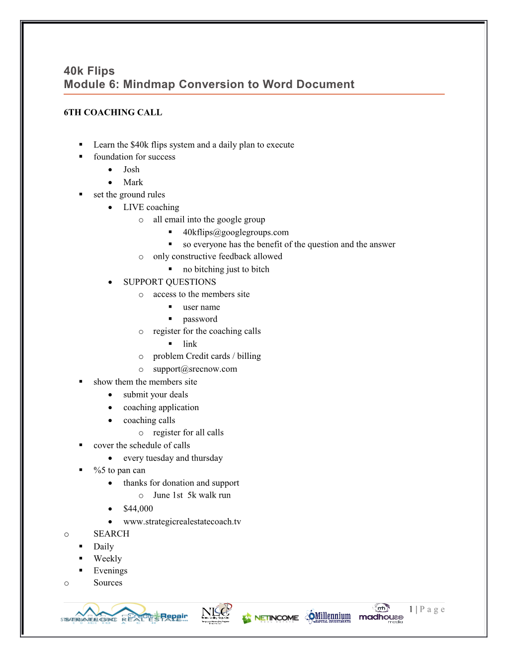 Module 6: Mindmap Conversion to Word Document