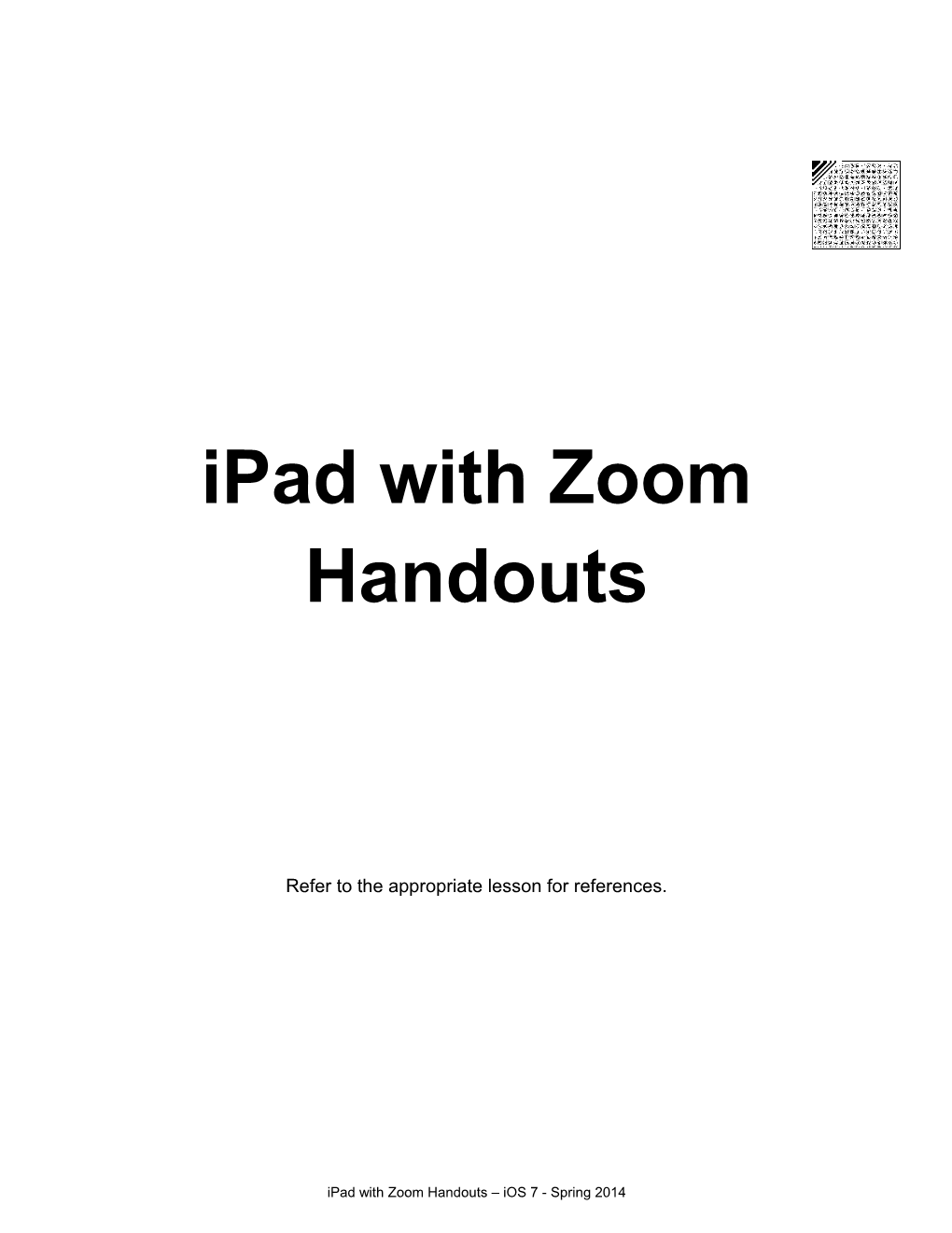 Ipad with Zoom Handouts