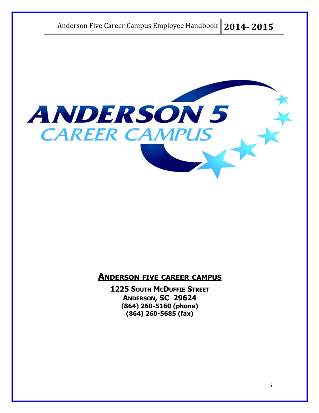 Anderson Five Career Campus Employee Handbook
