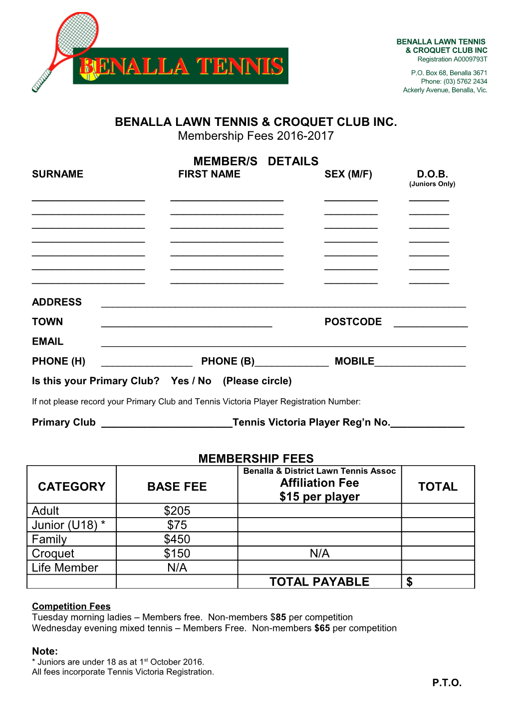 Benalla Lawn Tennis & Croquet Club Inc