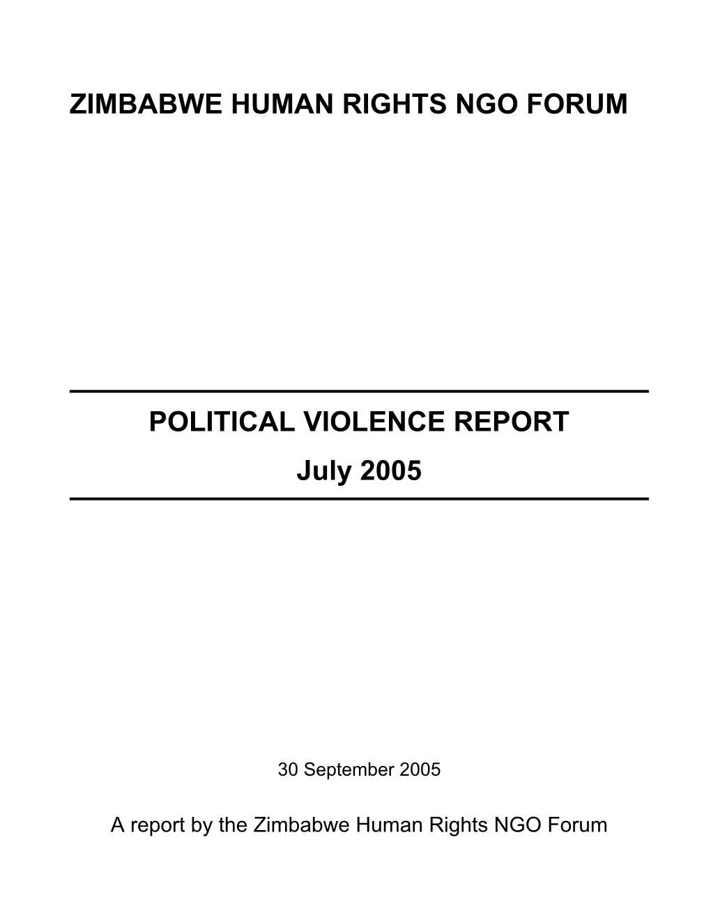 Monthly Political Violence Report