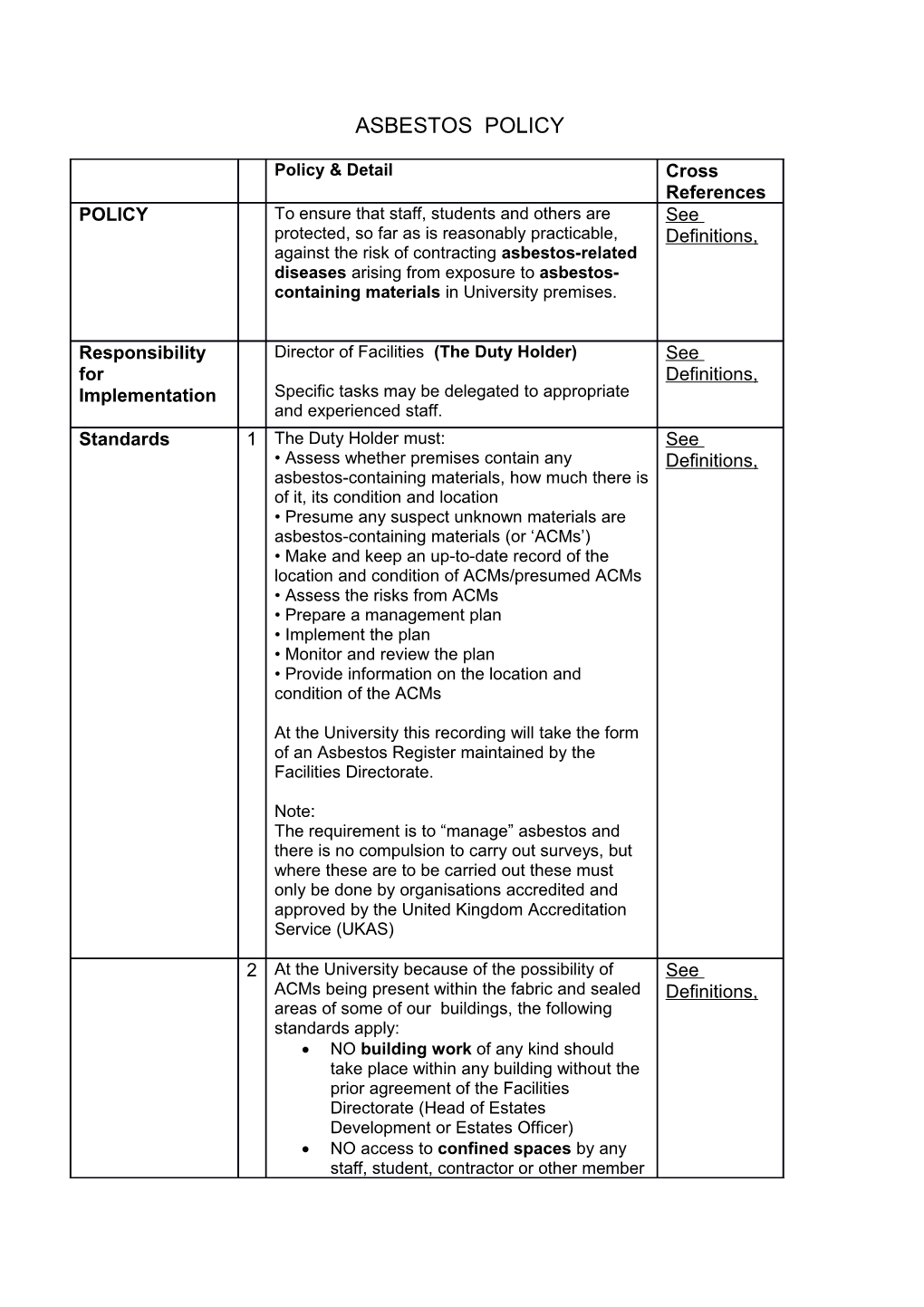 H&S Office Policy Reference Number HSP11