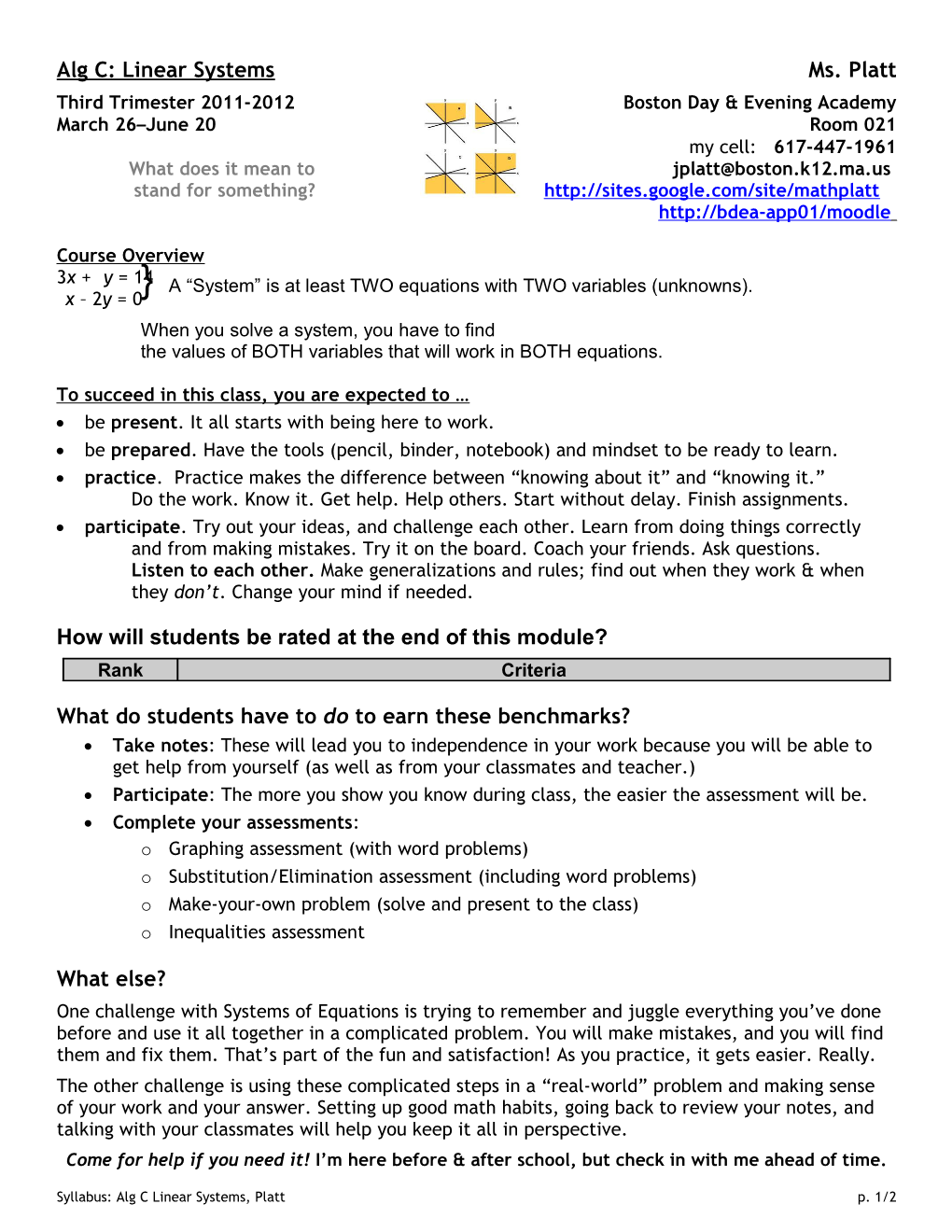 Alg C: Linear Systemsms. Platt