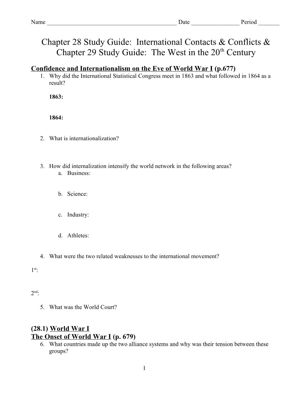 Chapter 19 Study Guide- Latin America