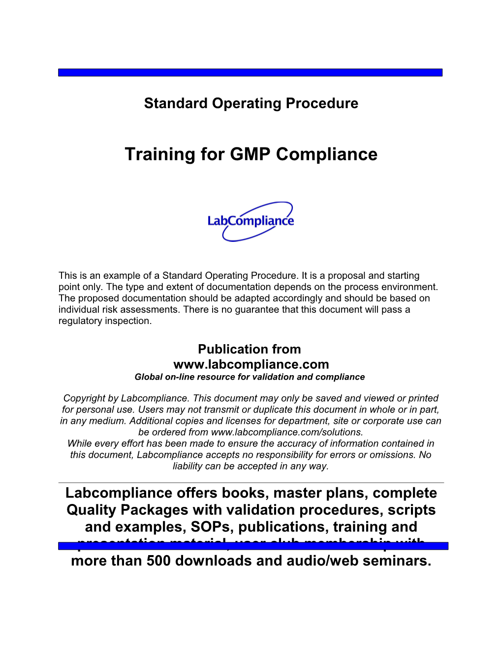 Training for GMP Compliance