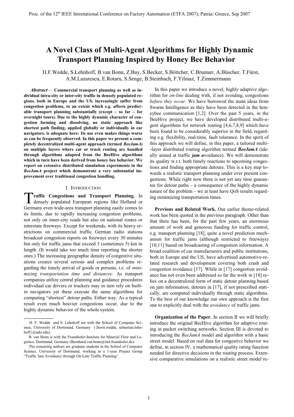 Proc. of the 12Th IEEE Intrenational Conference on Factory Automation (ETFA 2007); Patras