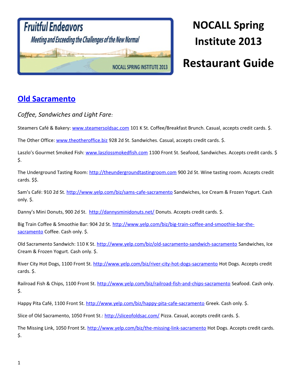 Restaurant Guide