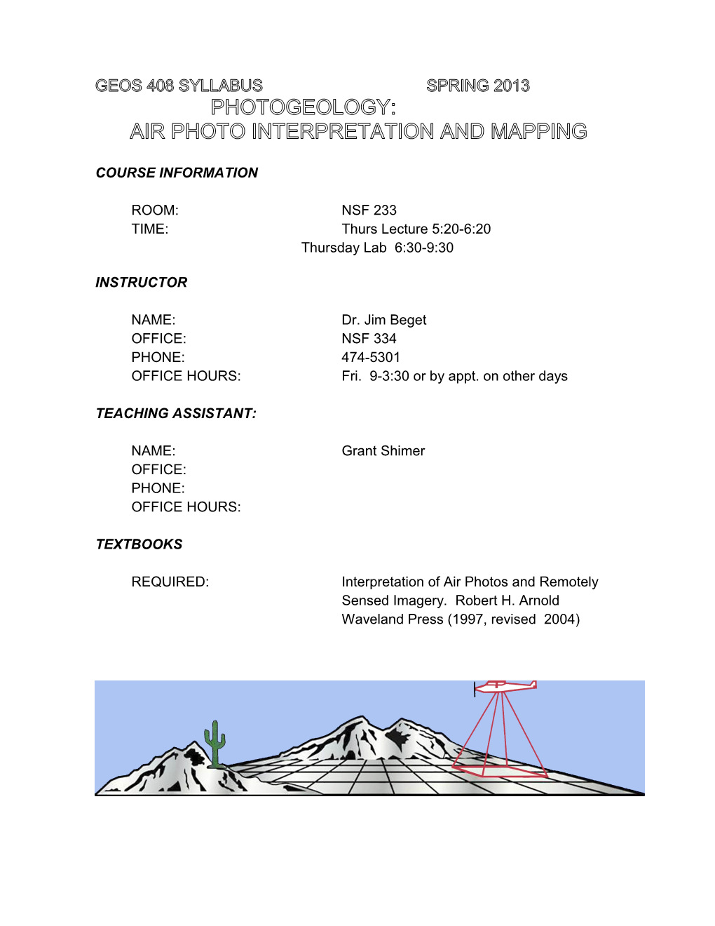 Geos 408 Syllabus Spring 1999