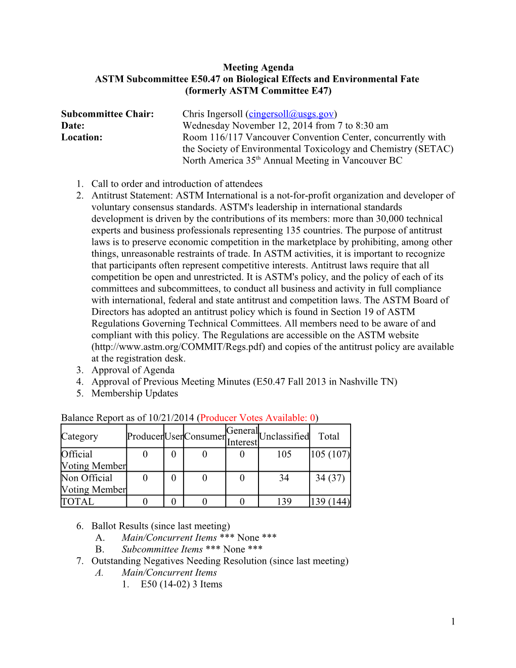 Formerly ASTM Committee E47