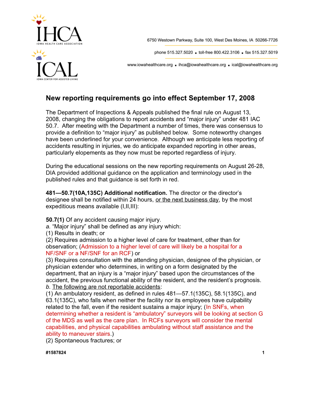 New Reporting Requirements Go Into Effect September 17, 2008